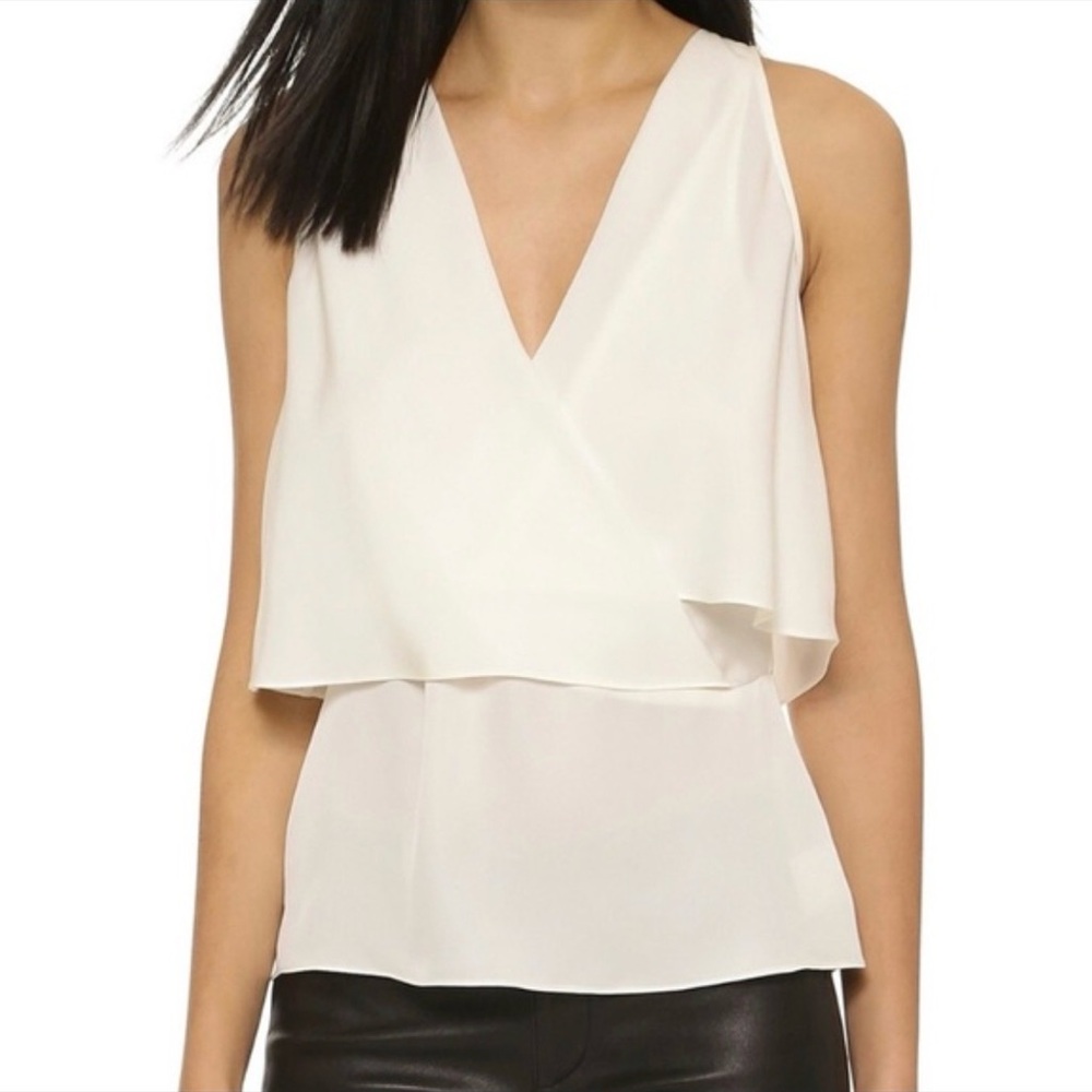 Theory Cream Sleeveless Blouse